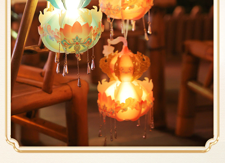 New Year Spring Festival Handmade Lantern diy Children's Portable Luminous Antique Festive Lantern Material Package Snake New Year Stall