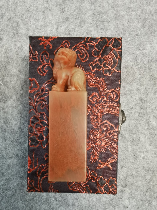 Stamp-Chinese stamp with lions on the top. Customize gift for friends and family