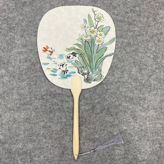 Chinese painting-fans. One side has Chinese painting, the other side can be customized by yourself