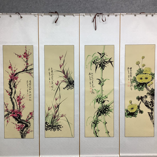 Chinese painting-four series of plants-single purchase, Four Gentlemen, plum blossoms, orchid, bamboo and chrysanthemum