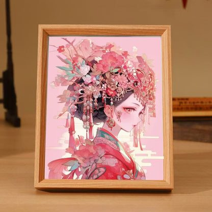 Chinese Quintessence Beijing Opera Characters3D Three-Dimensional Painting with Photo Frame Handmade diy Desktop Decoration Cultural and Creative Gifts Chinese New Year