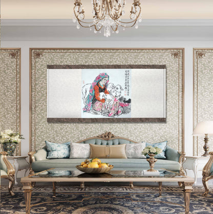 Chinese painting-Exotic lady.  room decoration