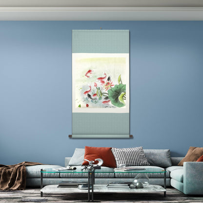 Chinese painting- fish and lotus. Living room decoration