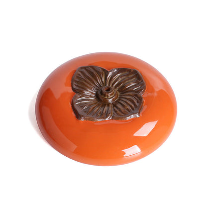 Lucky Persimmon Ceramic Incense Burner Incense Stick Chinese Household Indoor Decoration Handmade Ceramic Crafts