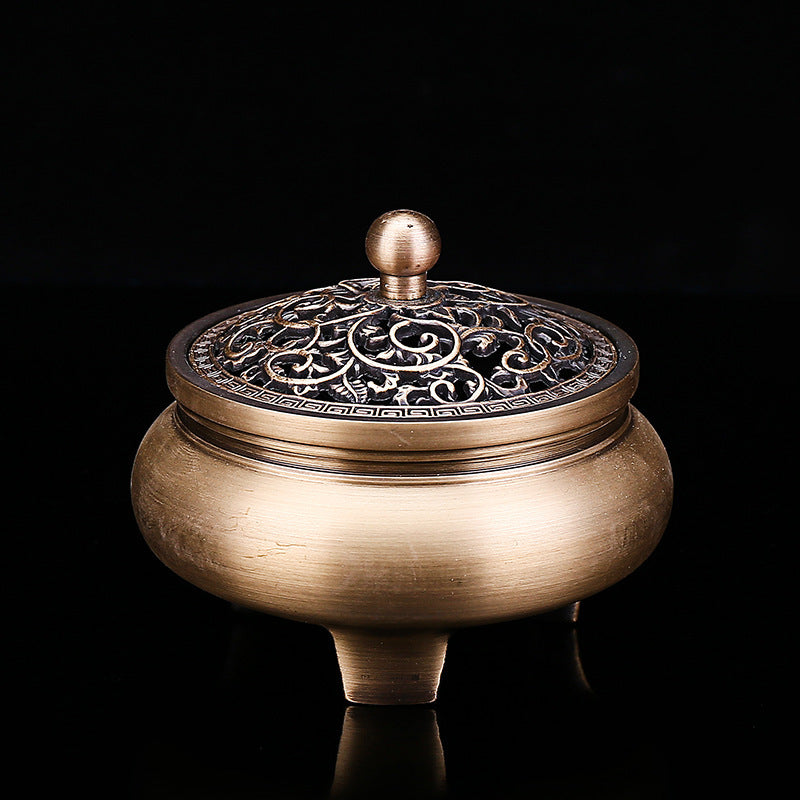 Incense Burner Household Incense Coil Burner Multi-Purpose Incense Burner Antique Sandalwood Stove Joss-Stick Incense Burner Buddha Offering Incense Incense Ornaments