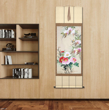 Chinese painting- realistic painting style. peony flowers   Lobby decoration, livingroom decoration