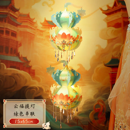 New Year Spring Festival Handmade Lantern diy Children's Portable Luminous Antique Festive Lantern Material Package Snake New Year Stall