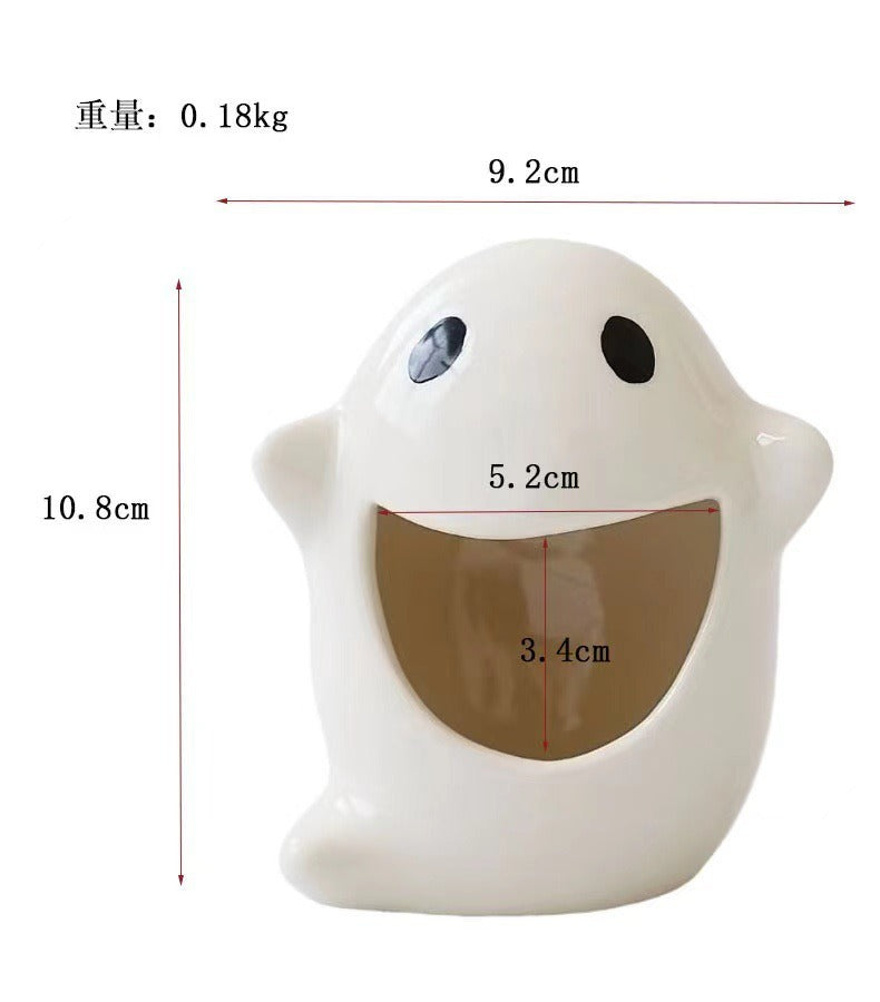 Simple Creative Desktop Decoration Ghost Candlestick Aromatherapy Stove Halloween Decorative Resin Crafts