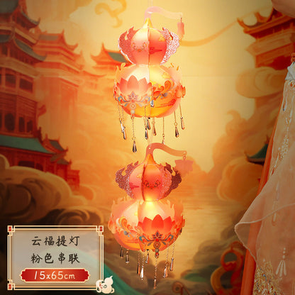 New Year Spring Festival Handmade Lantern diy Children's Portable Luminous Antique Festive Lantern Material Package Snake New Year Stall