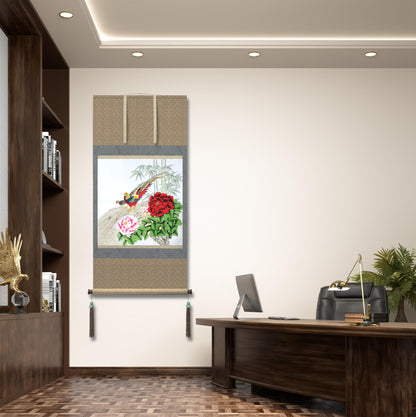 Chinese painting-Chinese birds.  Birds and flowers. Living room or study decoration