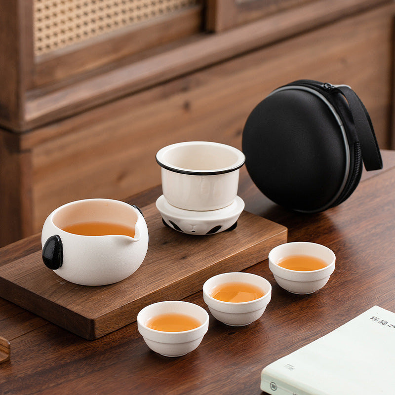 Panda Portable Travel Tea Set Mini Set Simple Outdoor Kung Fu Tea Cup Personal Special Camping Quick Cup