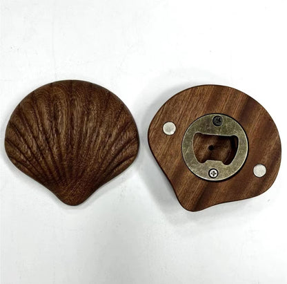 Wooden fridge magnets+bottle opener