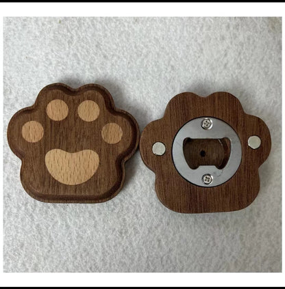 Wooden fridge magnets+bottle opener