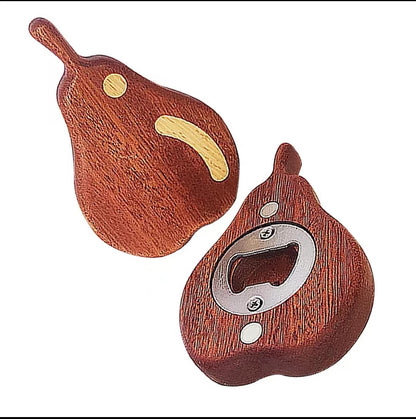 Wooden fridge magnets+bottle opener