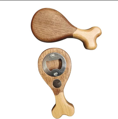 Wooden fridge magnets+bottle opener