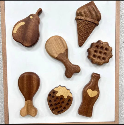 Wooden fridge magnets+bottle opener