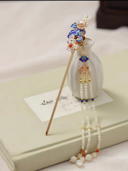 Chinese style hair clip Blueing