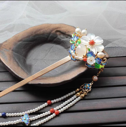 Chinese style hair clip Blueing