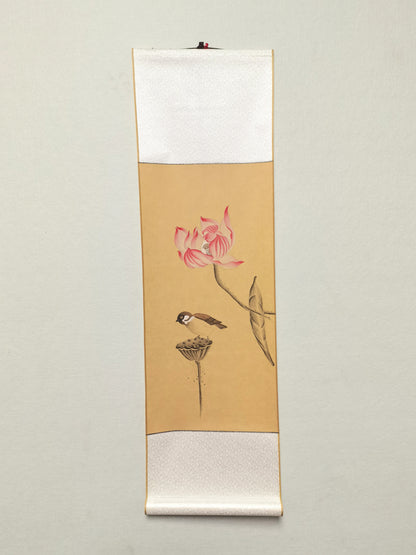 Chinese painting-Lotus and Bird Small scroll