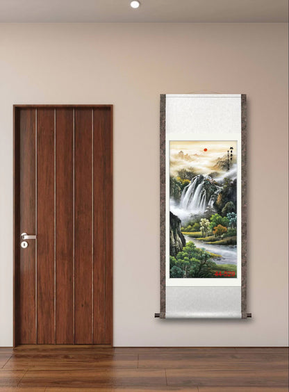 Chinese painting-decoration pictures of golden pheasant and four gentlemen plants