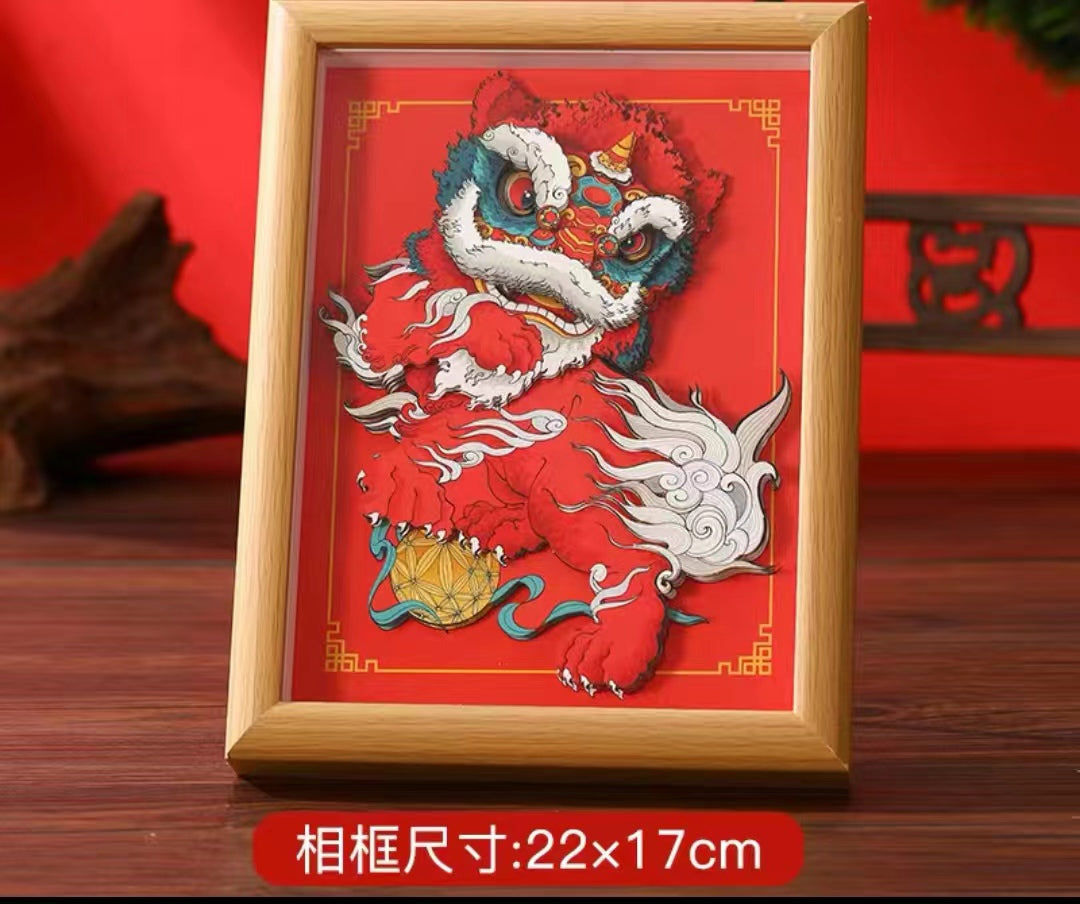 Chinese Painting Frame-3D Painting. Wedding present. DIY Decoration. Kids toy. parents kids games