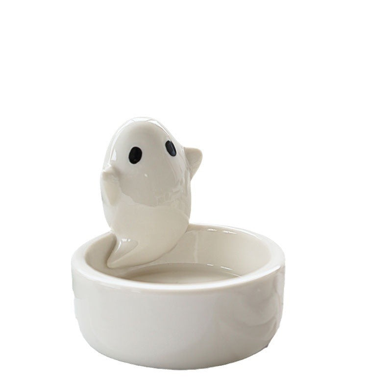 Ceramic Ghost CandlestickinsAmazon Aromatherapy Candle Cute Ghost Nordic Style Decoration Halloween Gift