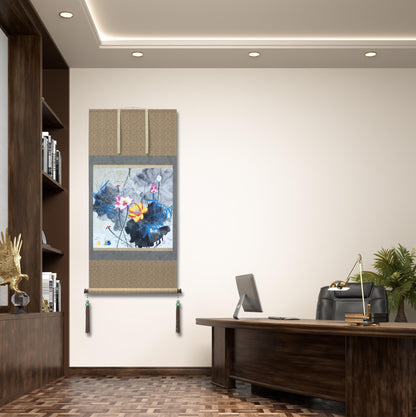 Chinese painting-Plants. Lotus. Living room decoration.