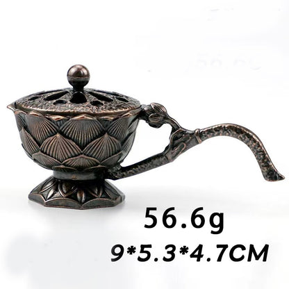 Rongsheng Incense Burner Mini Hollow Lotus Boshan Furnace Lucky Lion Indoor Incense Burner Antique Incense Holder Vintage Stove