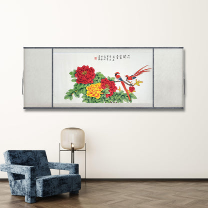 Chinese claborate-style painting .  Study decoration, lobby decoration