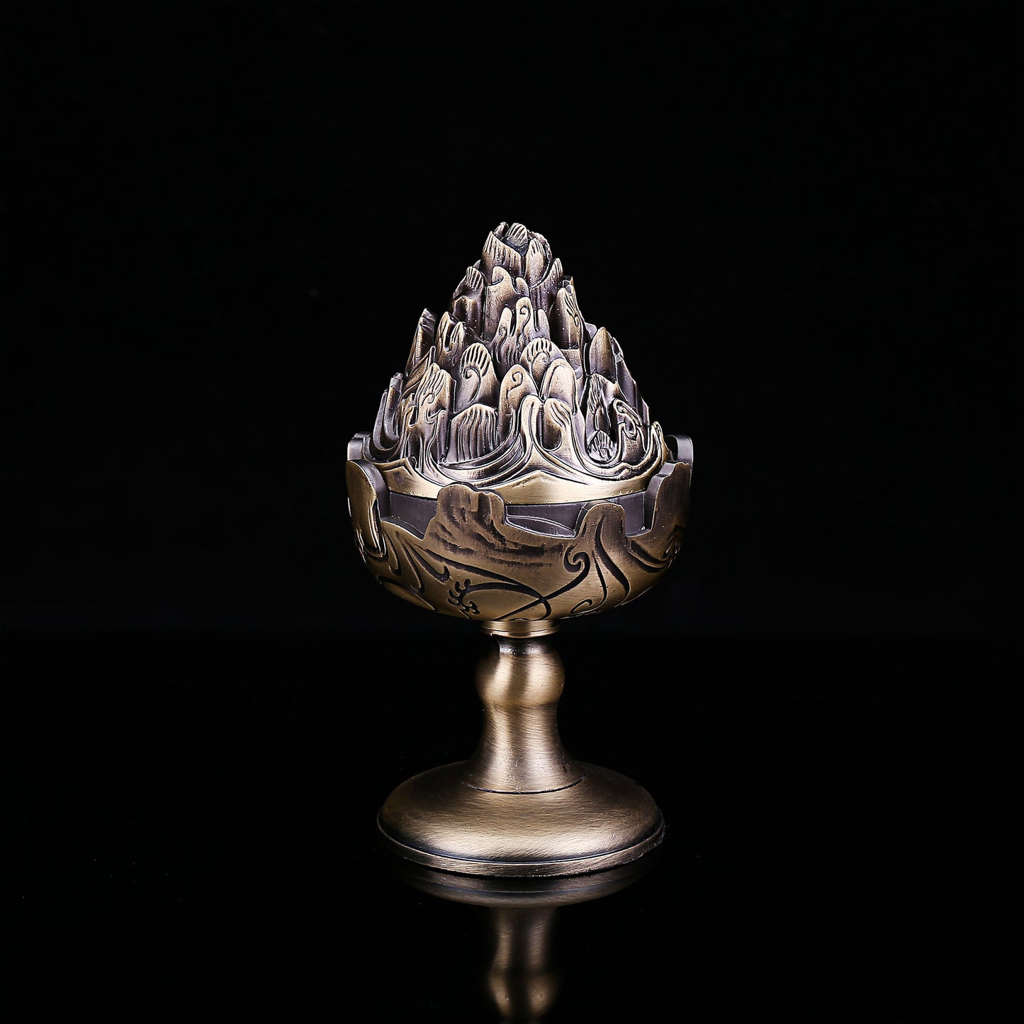 Incense Burner Household Incense Coil Burner Multi-Purpose Incense Burner Antique Sandalwood Stove Joss-Stick Incense Burner Buddha Offering Incense Incense Ornaments