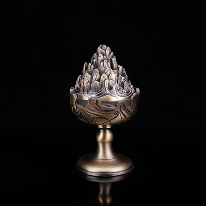 Incense Burner Household Incense Coil Burner Multi-Purpose Incense Burner Antique Sandalwood Stove Joss-Stick Incense Burner Buddha Offering Incense Incense Ornaments