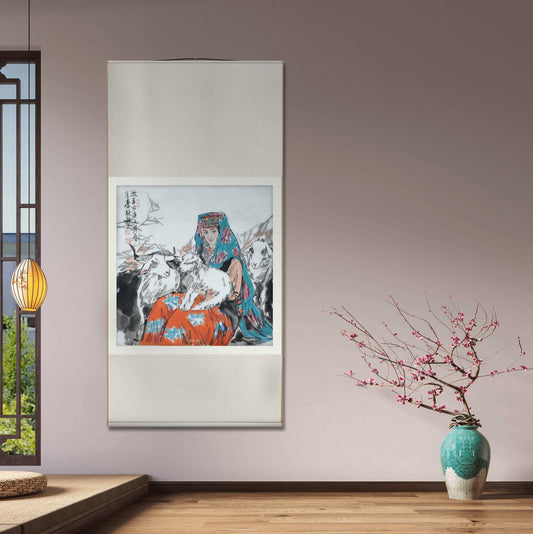 Chinese painting-Exotic lady.  room decoration