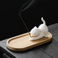 Palace Museum's Cultural and Creative Products Chinese Style Cat Cute Office Desktop Car Cat Incense Holder Decoration Mini Decoration Suit