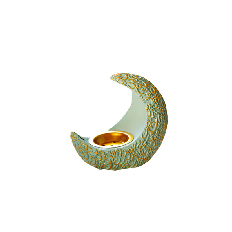 Middle East Crescent Moon Resin Censer Arab Festival Bright Ancient Elegant European Style Desktop Decorative Aromatherapy Stove