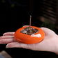 Lucky Persimmon Ceramic Incense Burner Incense Stick Chinese Household Indoor Decoration Handmade Ceramic Crafts