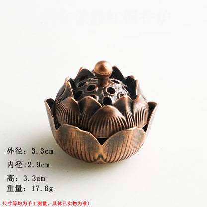 Rongsheng Incense Burner Mini Hollow Lotus Boshan Furnace Lucky Lion Indoor Incense Burner Antique Incense Holder Vintage Stove