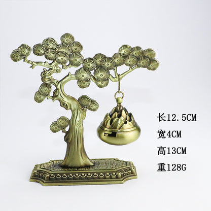 Rongsheng Incense Burner Mini Hollow Lotus Boshan Furnace Lucky Lion Indoor Incense Burner Antique Incense Holder Vintage Stove