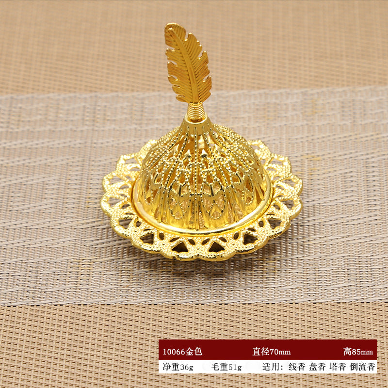 Arab Incense Burner Middle East Style Mini-Portable Gold Tower Incense Burner Incense Utensils Small Size Metal Incense Burner