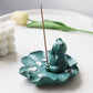 New Lotus Lotus Leaf Frog Incense Holder Ceramic Wire Censer Household Indoor Cable Incense Burner Water Drop Disc Stove