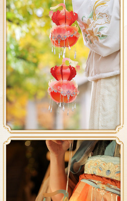 New Year Spring Festival Handmade Lantern diy Children's Portable Luminous Antique Festive Lantern Material Package Snake New Year Stall