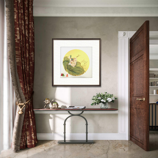 Chinese realistic painting-detailed painting. Flowers and birds. Painted on hard paper jam