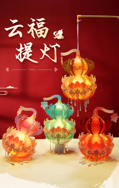 New Year Spring Festival Handmade Lantern diy Children's Portable Luminous Antique Festive Lantern Material Package Snake New Year Stall