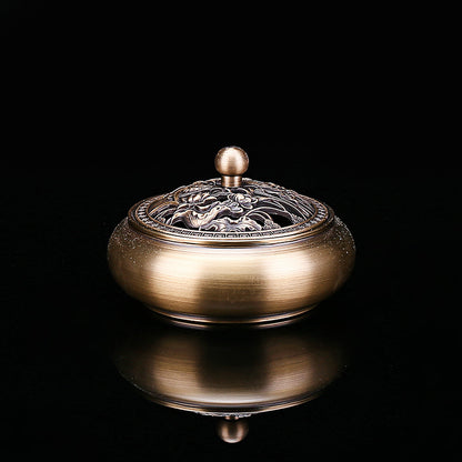 Incense Burner Household Incense Coil Burner Multi-Purpose Incense Burner Antique Sandalwood Stove Joss-Stick Incense Burner Buddha Offering Incense Incense Ornaments