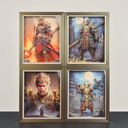 Myth around Wukong3D Three-Dimensional diy Painting with Photo Frame Decoration Gift for Friends and Students Chinese New Year