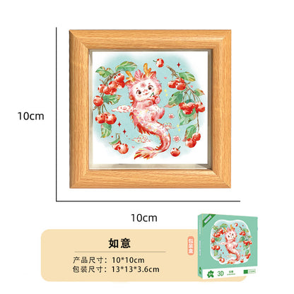 Cute Funny Panda Hollow Decorative 3D Painting Table DIY Home Decorative Small Ornaments3D Three-Dimensional Paper Sculpture Painting Chinese New Year