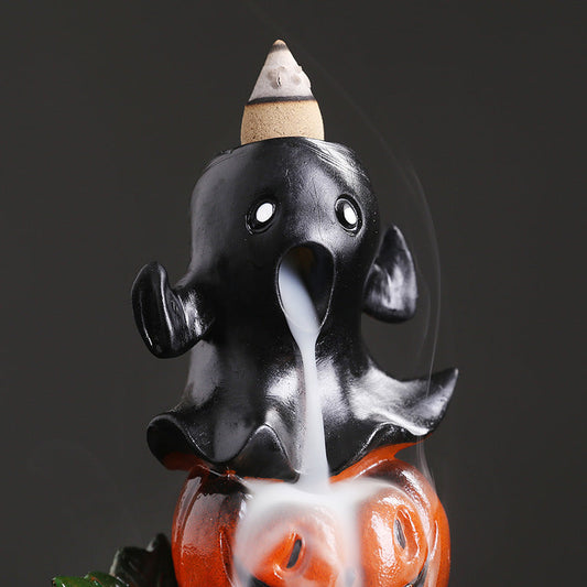 Original Resin Halloween Pumpkin Backflow Incense Burner Creative European Ghost Festival Backflow Incense Burner Gift