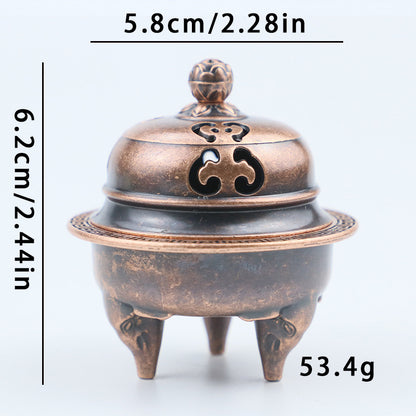 Rongsheng Incense Burner Mini Hollow Lotus Boshan Furnace Lucky Lion Indoor Incense Burner Antique Incense Holder Vintage Stove