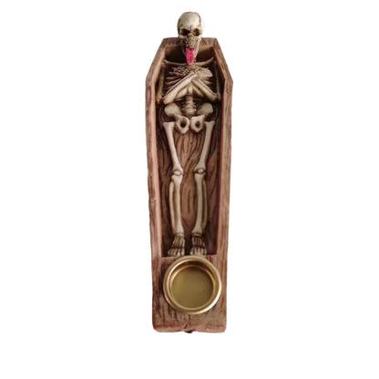 Skull incense inserted Halloween Gothic, resin crafts creative accessories, scary accessories real