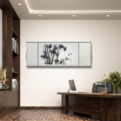 Chinese painting-ink bamboo. Bamboo and birds. Study decoration.