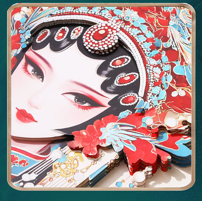 Chinese Quintessence Beijing Opera Characters3D Three-Dimensional Painting with Photo Frame Handmade diy Desktop Decoration Cultural and Creative Gifts Chinese New Year